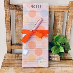 NWT ECCOLO Magnetic Smiley Emoji Happy Face Shopping,To do List Notepad with Pen